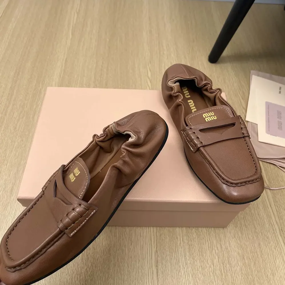 Miu Miu Nappa Leather Loafers for Women in Chocalate Miu Miu Nappa Leather Loafers for Women in Chocalate