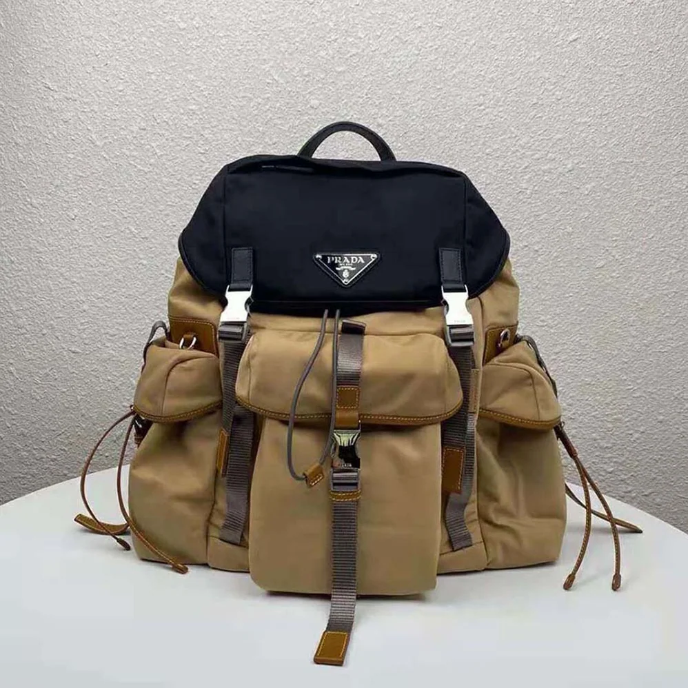 Prada Technical Fabric Nylon Backpack for Men in Brown Prada Technical Fabric Nylon Backpack for Men in Brown