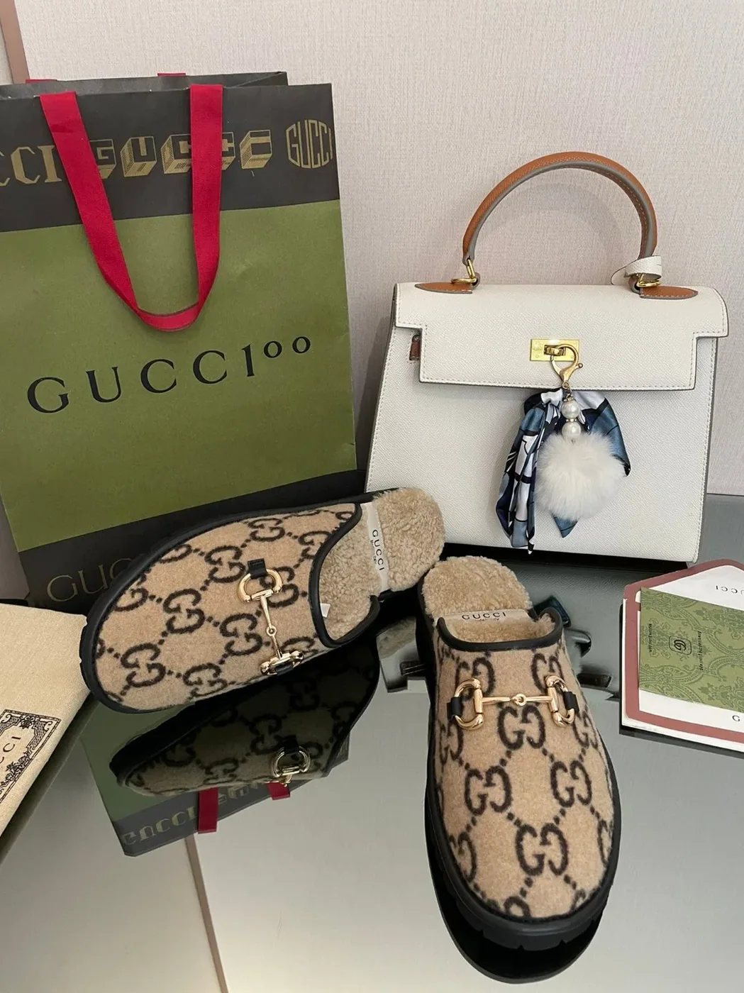 Gucci GG Slipper With Horsebit Brown GG Shoes for Men