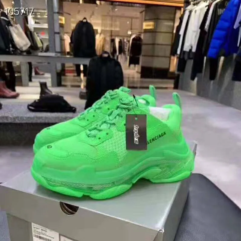 Balenciaga Triple S Clear Sole Trainers Oversized Multimaterial Sneakers for Unisex
