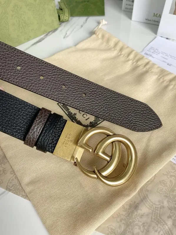 Gucci Reversible Belt With Double G Buckle Black/Light Brown, GG for Women Gucci Reversible Belt With Double G Buckle Black/Light Brown, GG for Women