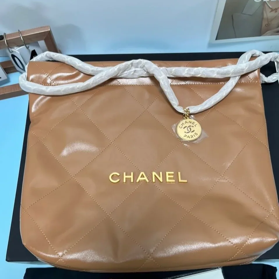 Chanel 22 Crossbody Bag in Shiny Camel Gold Hardware Chanel 22 Crossbody Bag in Shiny Camel Gold Hardware