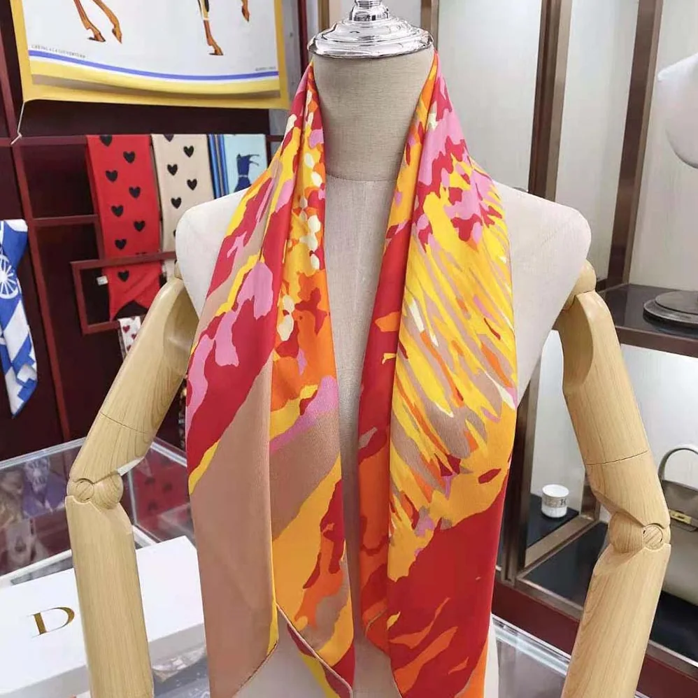 Dior D-Wood Square Scarf Multicolor Silk Twill for Women Dior D-Wood Square Scarf Multicolor Silk Twill for Women