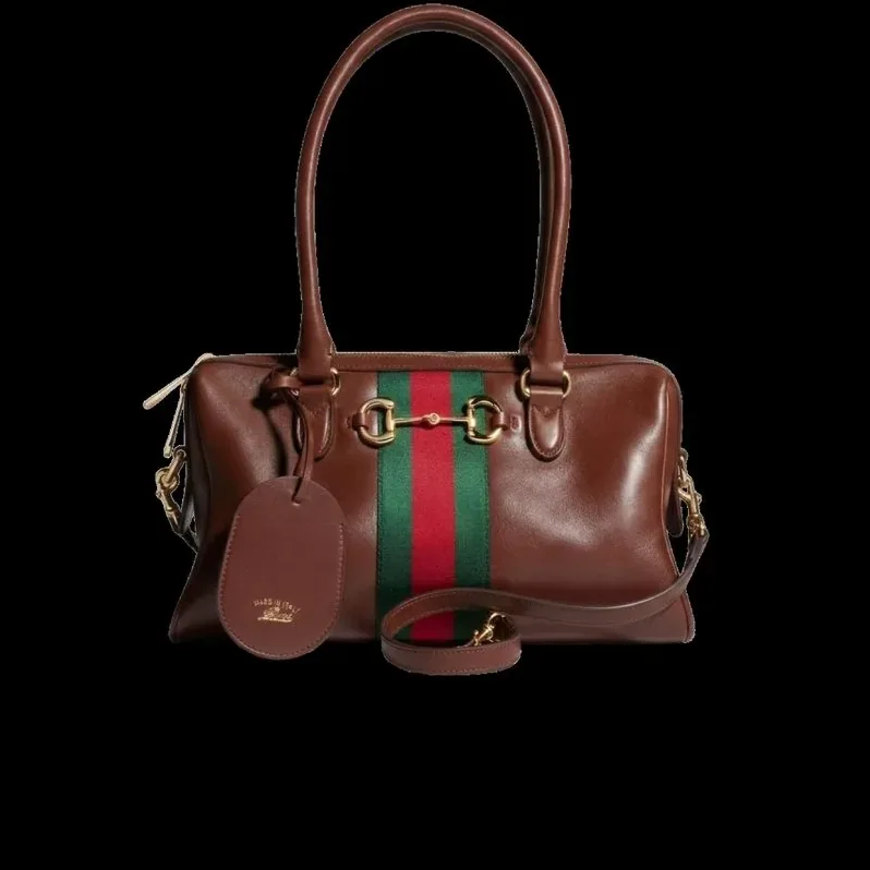 Gucci Borsetto Medium Boston Shoulder Bag in Chestnut Gold Hardware Gucci Borsetto Medium Boston Shoulder Bag in Chestnut Gold Hardware