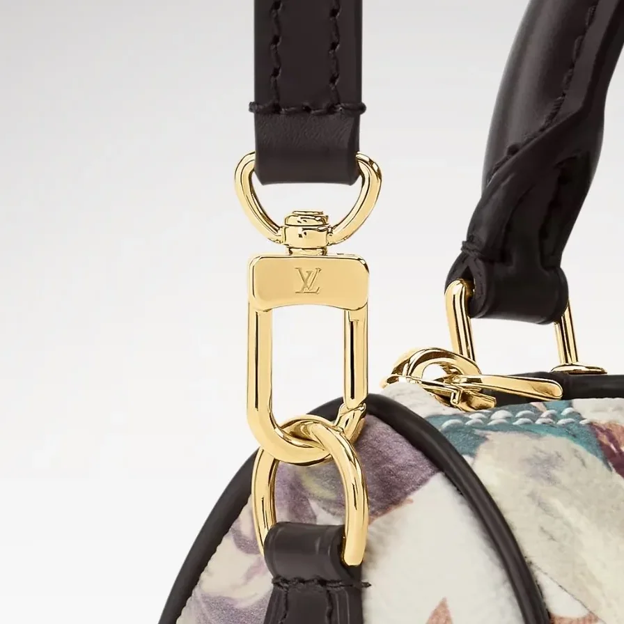 Louis Vuitton Nano Speedy Top Handle Bag in Monogram Dune Gold Hardware