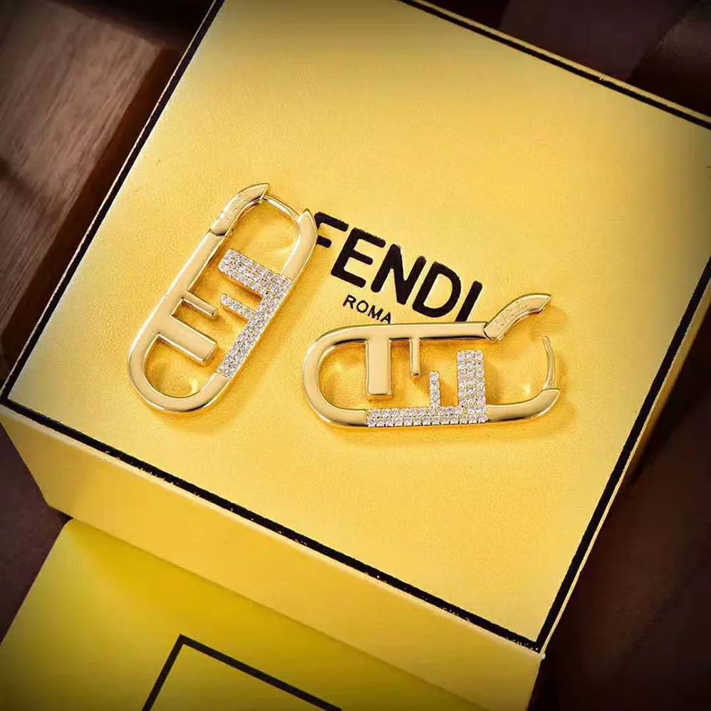 Fendi O'Lock Earrings Gold for Women in colored