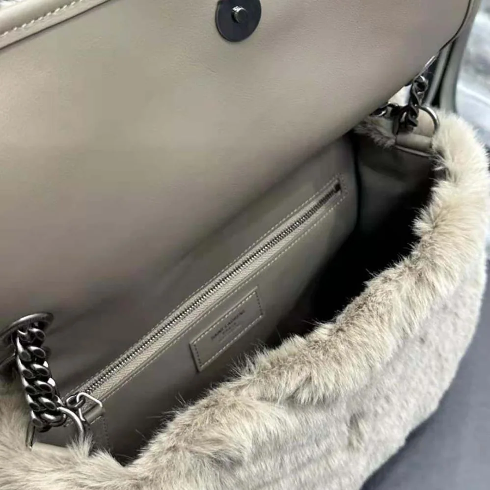 Saint Laurent YSL Niki Medium Chain Bag in Shearling for Women Saint Laurent YSL Niki Medium Chain Bag in Shearling for Women