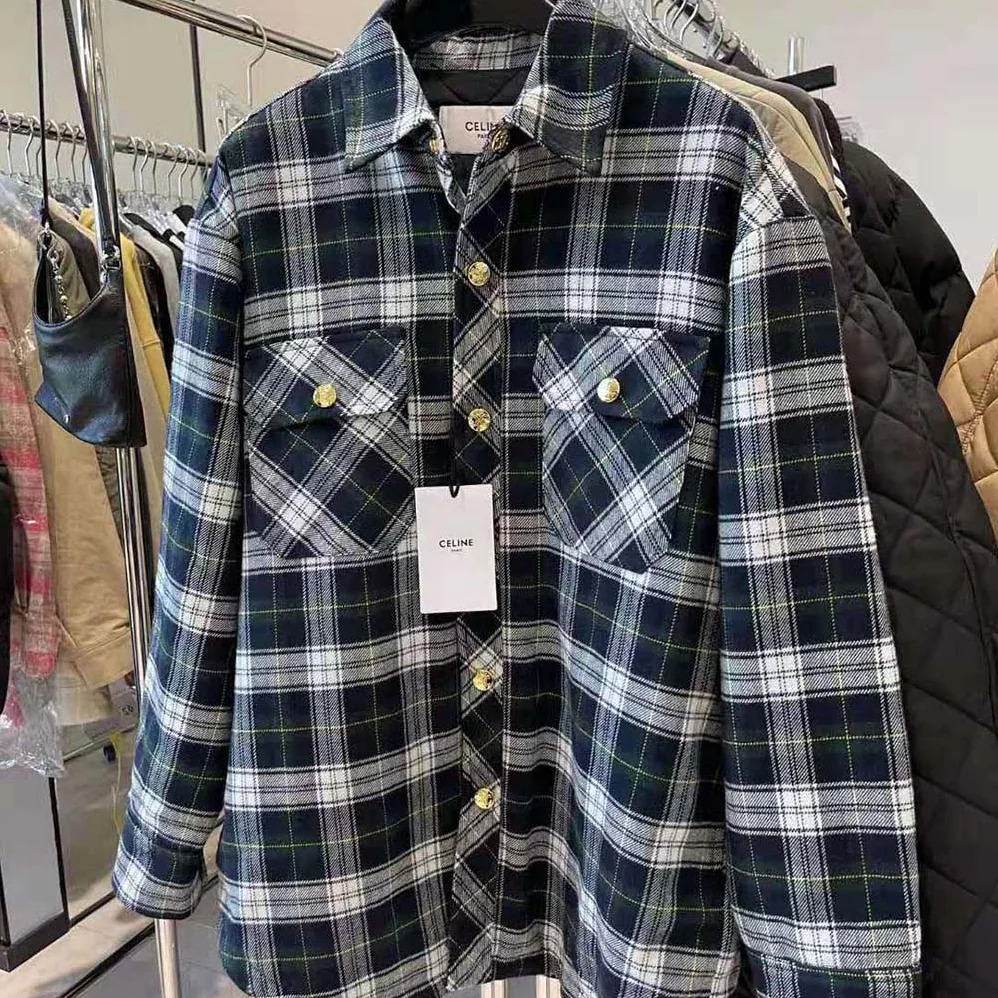 Celine Overshirt in Tartan Cashmere for Men