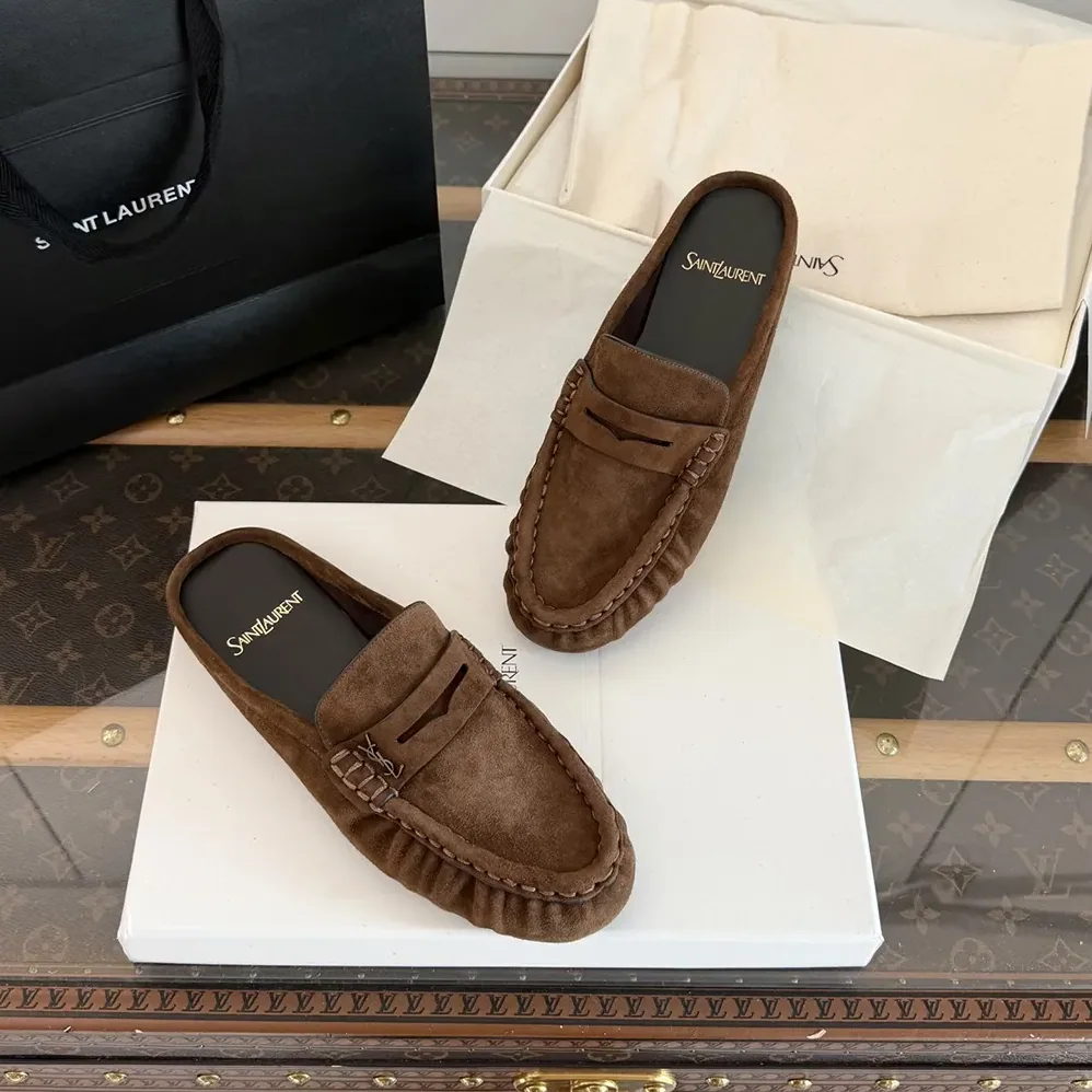Saint Laurent YSL Le Loafer Mules in Suede for Unisex Saint Laurent YSL Le Loafer Mules in Suede for Unisex