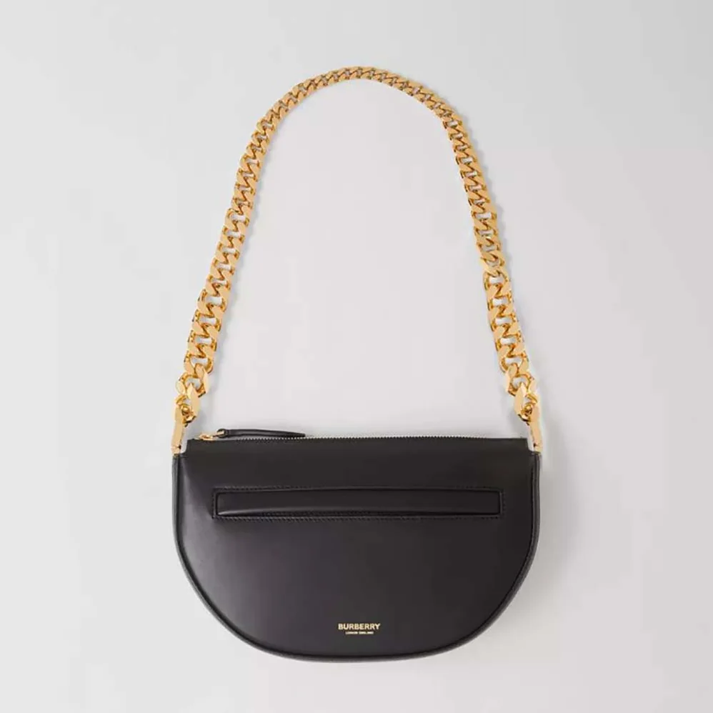 Burberry Mini Leather Zip Olympia Bag for Women in Black Burberry Mini Leather Zip Olympia Bag for Women in Black