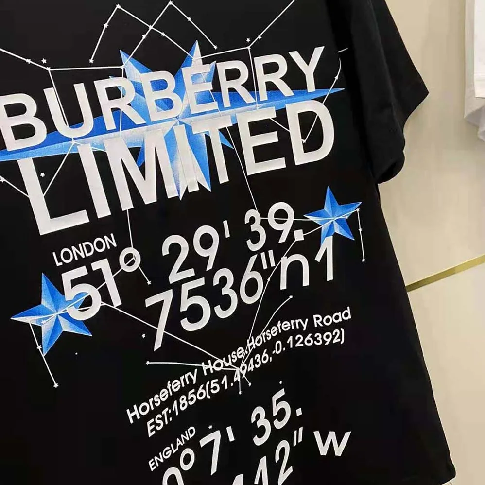Burberry Constellations Print Oversized T-shirt for Women in Black