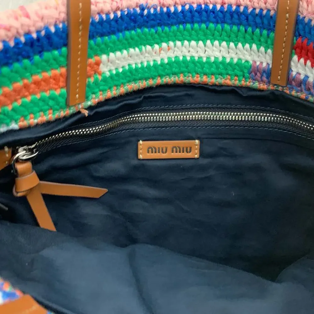 Miu Miu Crochet Tote Bag for Women Miu Miu Crochet Tote Bag for Women