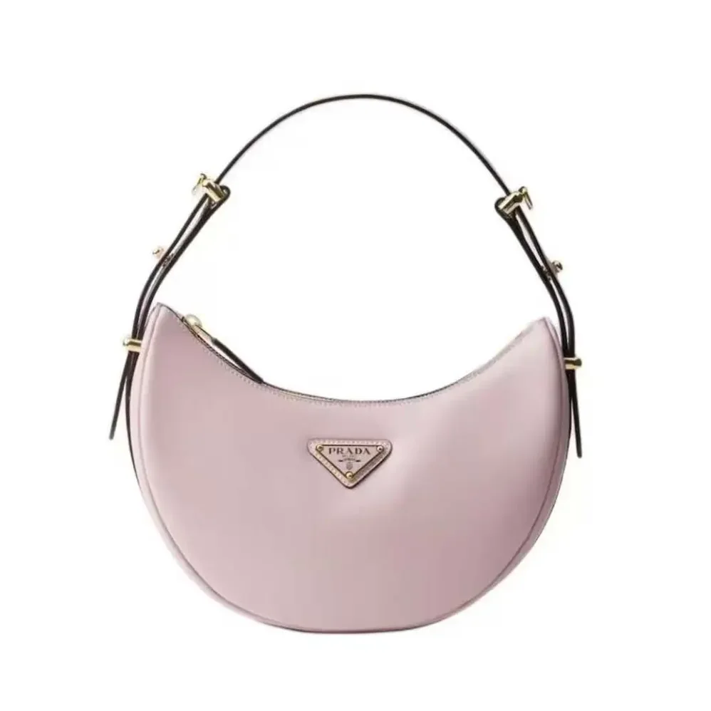 Prada Arqué Mini Leather Shoulder Bag for Women in Pink Prada Arqué Mini Leather Shoulder Bag for Women in Pink
