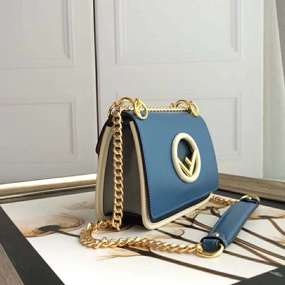 Fendi Kan I F Small Dark Blue Leather Mini for Women in Bag Fendi Kan I F Small Dark Blue Leather Mini for Women in Bag