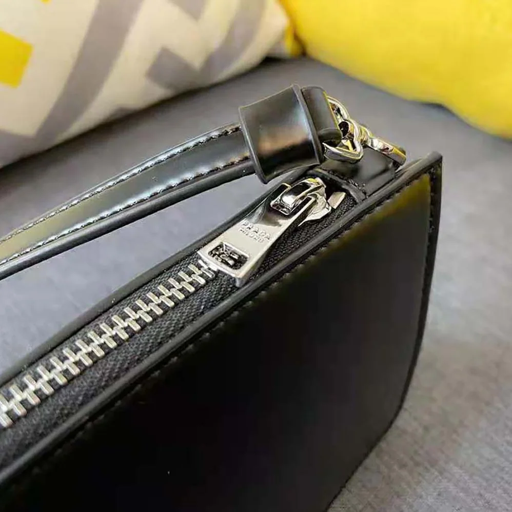 Prada Brushed Leather Mini-Bag for Women in Black