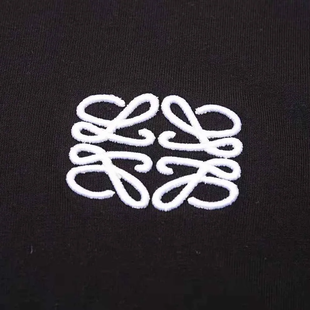 Loewe Anagram Embroidered T-shirt in Cotton for Men in Black Loewe Anagram Embroidered T-shirt in Cotton for Men in Black