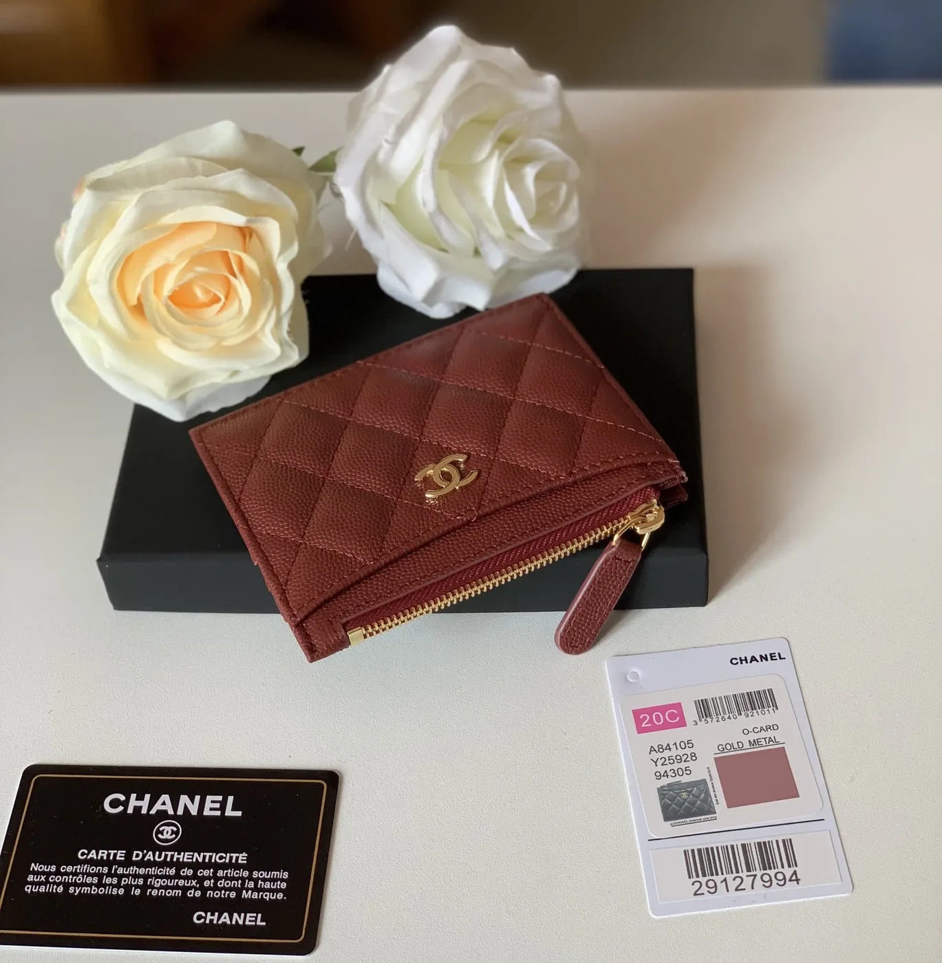 Chanel Flat Card Holder Purple Bag /