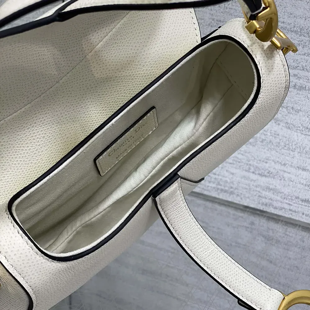 Dior Saddle Bag with Strap Latte Grained Calfskin for Women