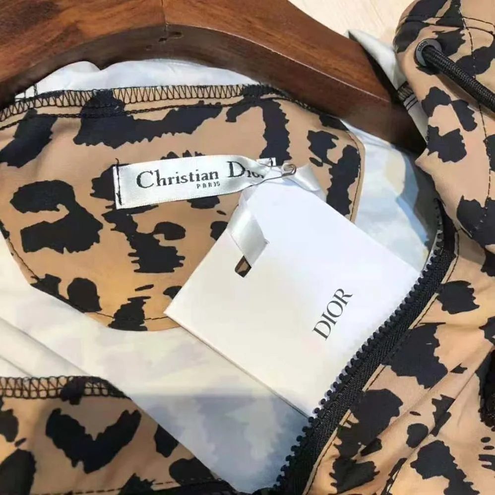 Dior Hooded Anorak Beige Multicolor Mizza Technical Taffeta Jacquard for Women