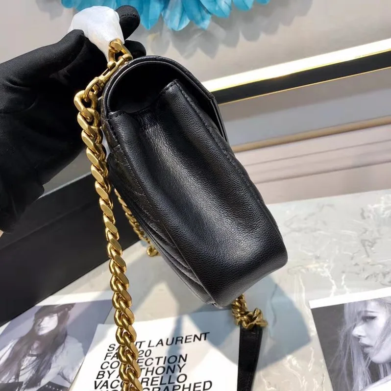 Saint Laurent YSL Classic Medium College Bag Matelasse Leather in Black