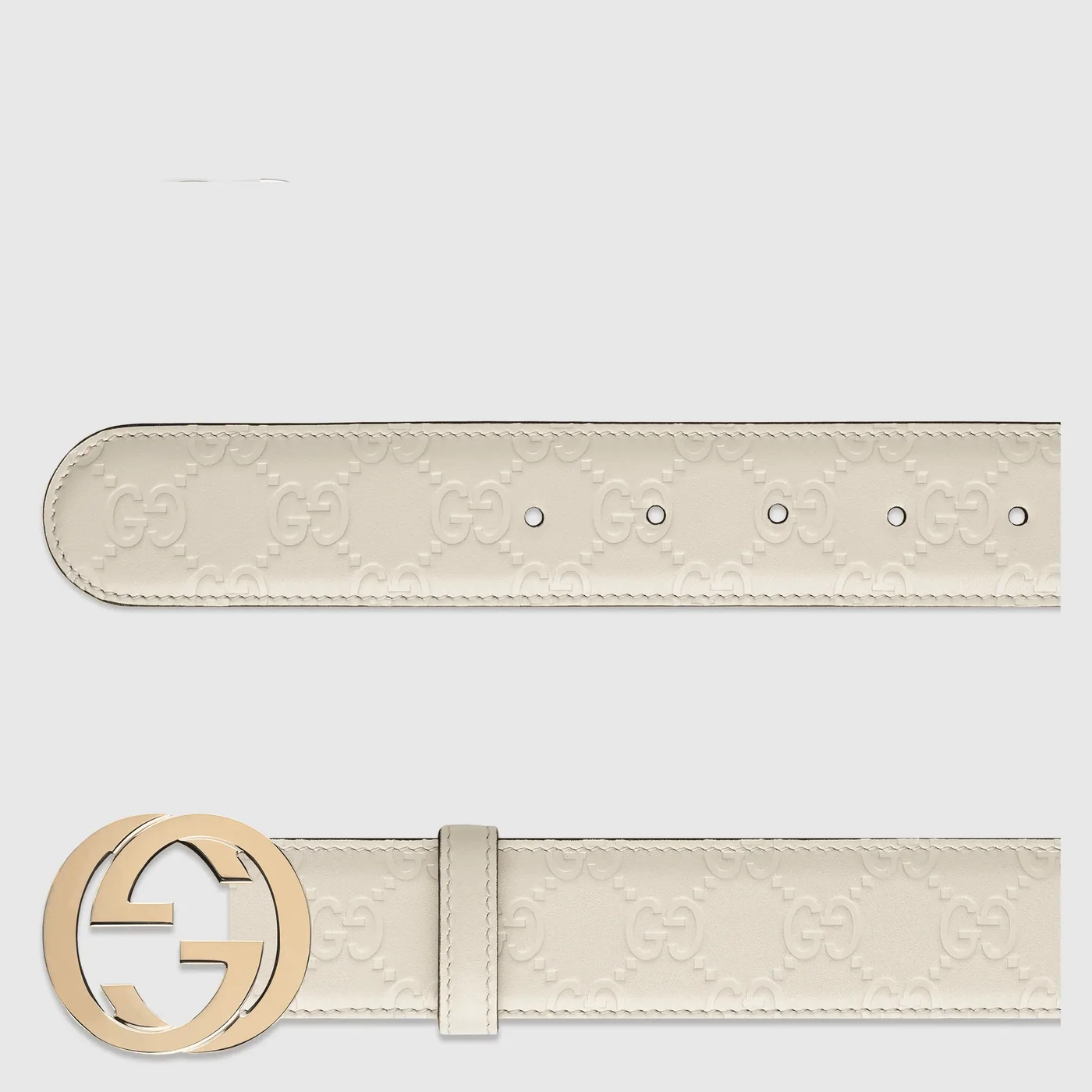 Signature Leather Belt White