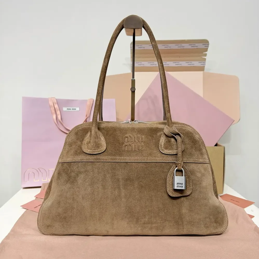 Miu Miu Vivant Suede Bag for Women in Cocoa Brown Miu Miu Vivant Suede Bag for Women in Cocoa Brown