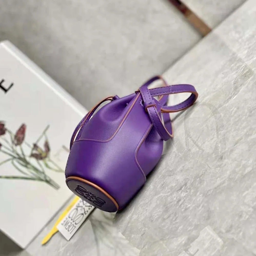 Loewe Nano Balloon Bag in Nappa and Calfskin for Women in Purple Loewe Nano Balloon Bag in Nappa and Calfskin for Women in Purple
