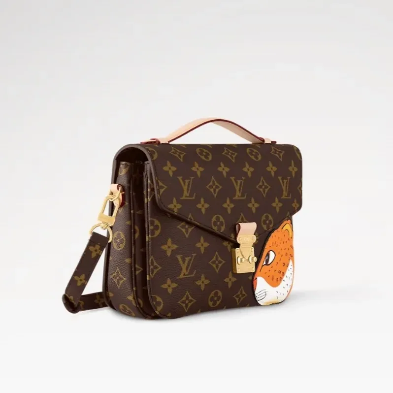 Louis Vuitton Pochette Metis Shoulder Bag in Brown Gold Hardware