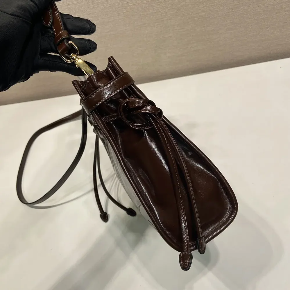 Prada Bonnie Leather Mini Shoulder Bag for Women in Dark Brown Prada Bonnie Leather Mini Shoulder Bag for Women in Dark Brown