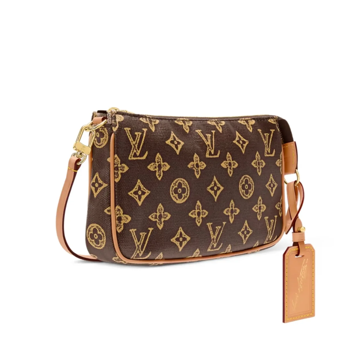 Louis Vuitton Pochette Accessoires Shoulder Bag / Brown Monogram Origine Ebene Gold Hardware