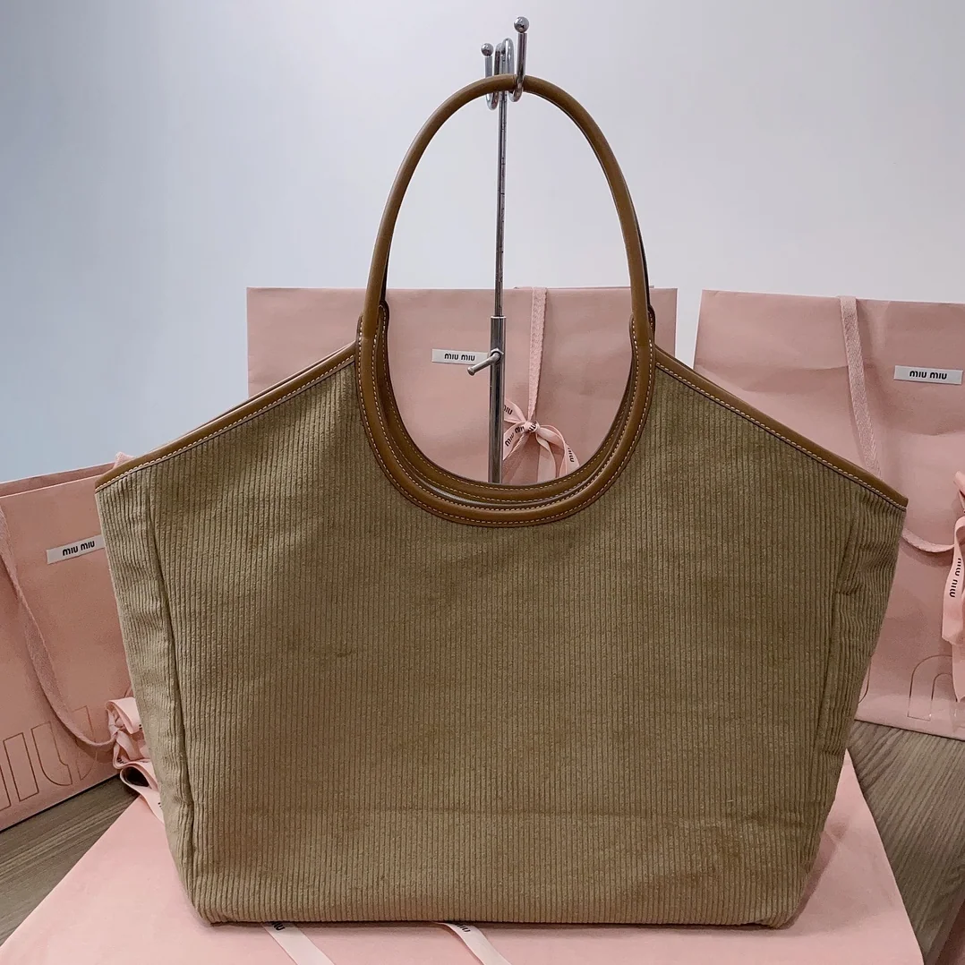 Miu Miu IVY Corduroy Shopping Bag for Women Miu Miu IVY Corduroy Shopping Bag for Women