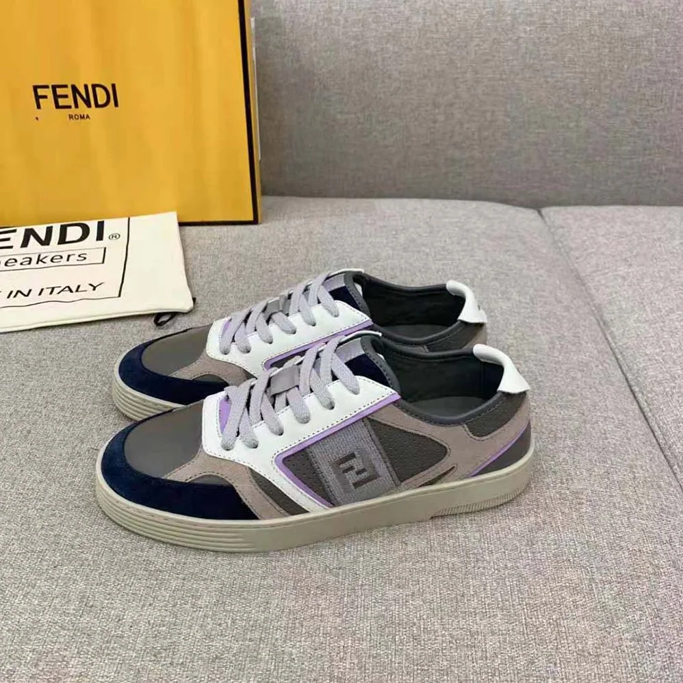 Fendi Step Gray Leather Low for Men in tops Fendi Step Gray Leather Low for Men in tops