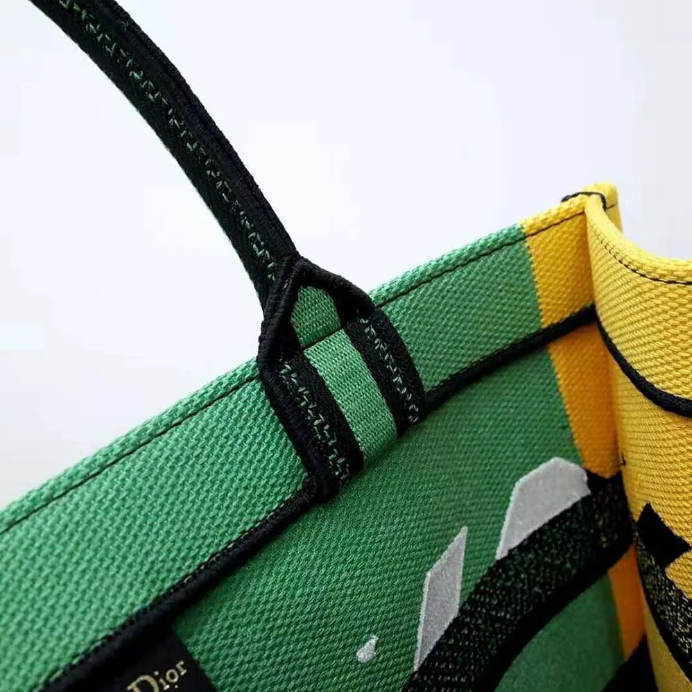 Dior Medium Dior Book Tote Bright Green and Orange D for Women in Jungle Pop Embroidery Dior Medium Dior Book Tote Bright Green and Orange D for Women in Jungle Pop Embroidery