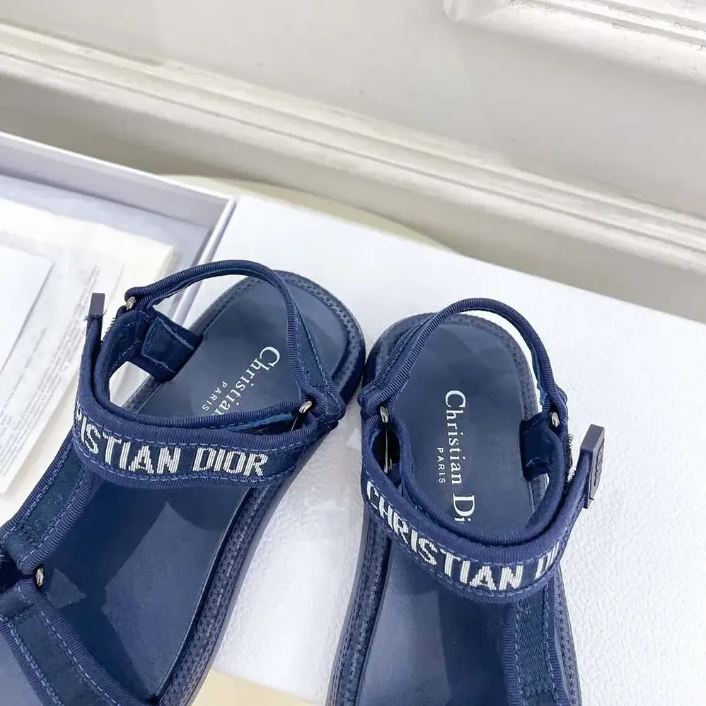 Dior Dioriviera D-Wave Sandal Deep Blue Technical Fabric for Women