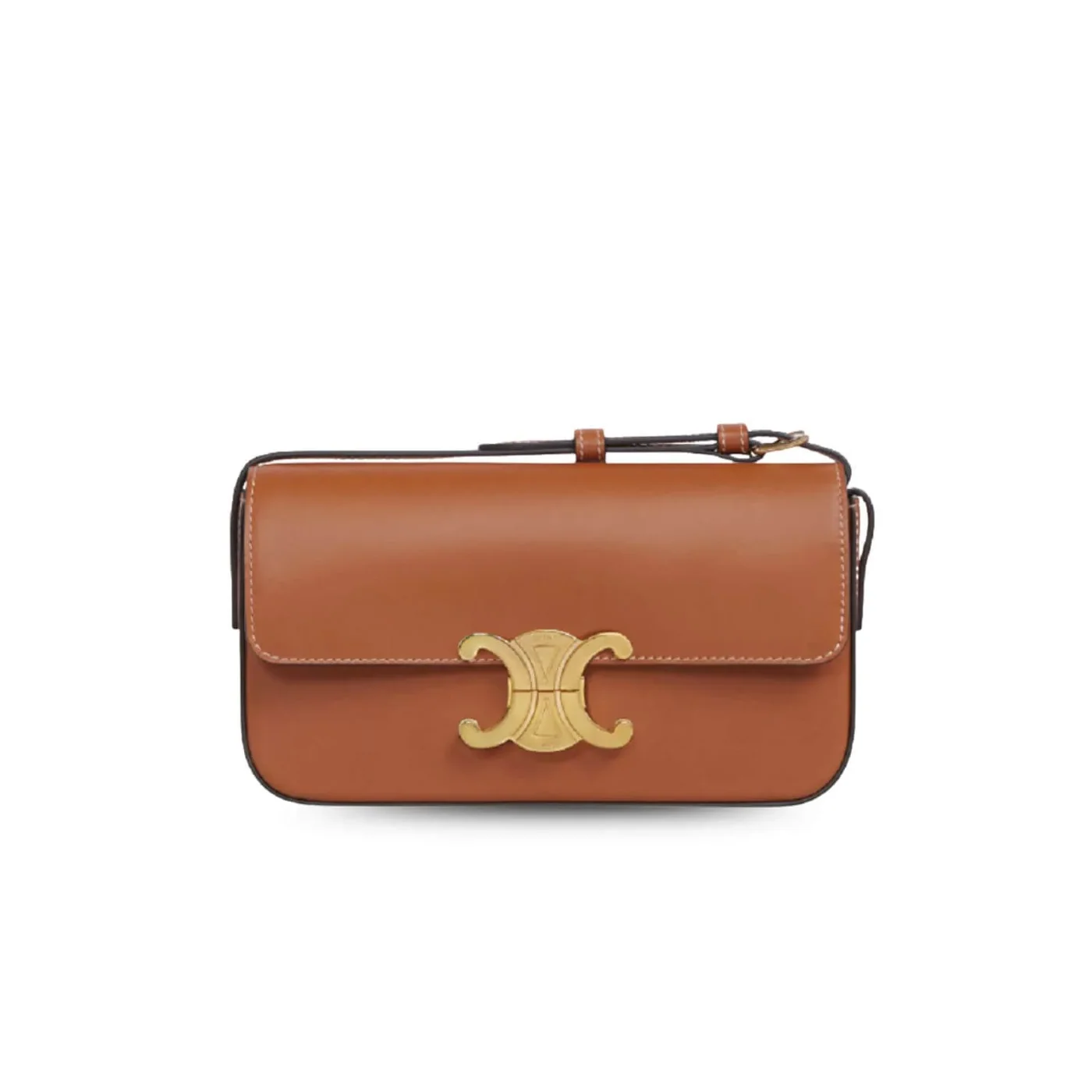 Celine Triomphe Shoulder Bag Brown / .04LU Celine Triomphe Shoulder Bag Brown / .04LU