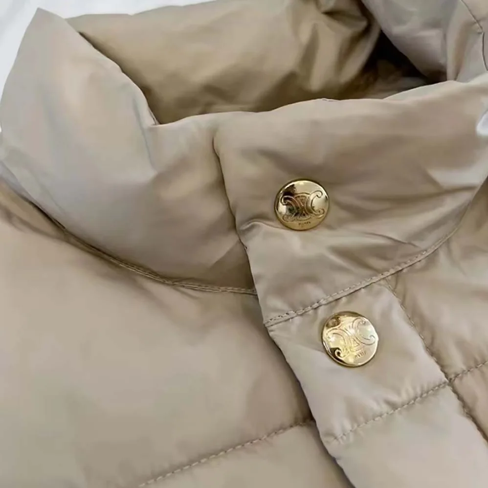 Celine Quilted Blouson Jacket in Lightweight Nylon for Women in Beige Celine Quilted Blouson Jacket in Lightweight Nylon for Women in Beige
