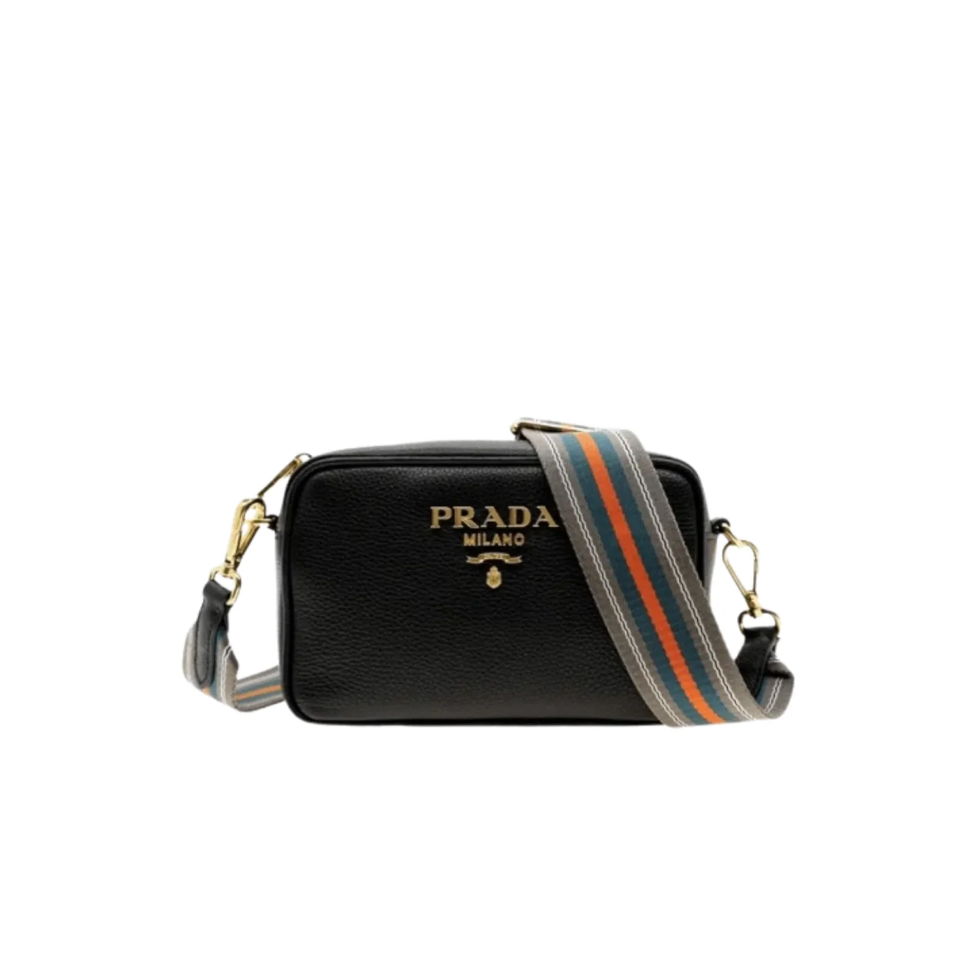 Prada Medium Camera Bag in Black Gold Hardware