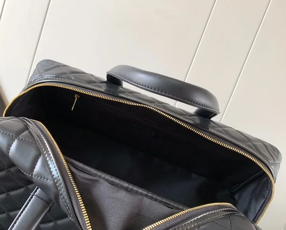 Chanel Classic Diamond in Quilted Suitcase Black /