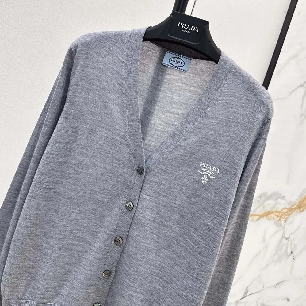 Prada Cashmere Cardigan for Men in Gray