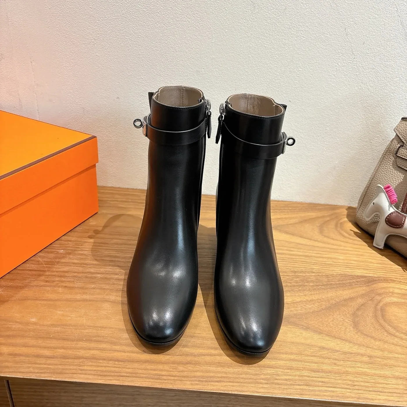 Hermes Saint Germain Ankle Boots Noir