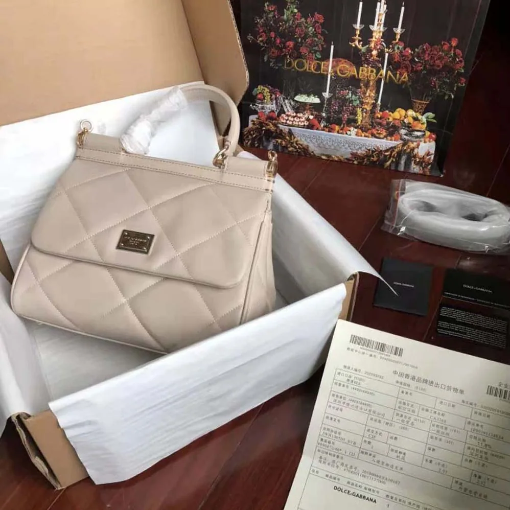Dolce Gabbana D&G Medium Sicily Bag in Quilted Calfskin for Women in Sandy