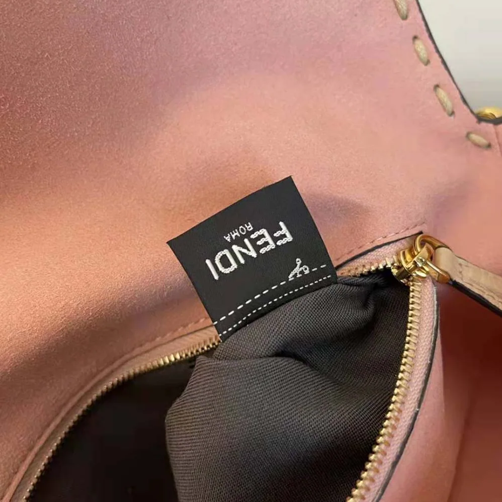 Fendi Baguette Pink Sheepskin Bag for Women