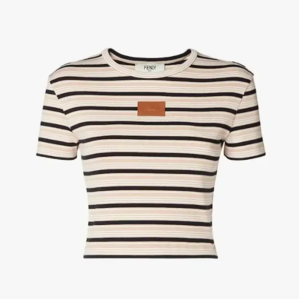 Fendi Top Multicolor Striped Cotton Jumper for Women Fendi Top Multicolor Striped Cotton Jumper for Women