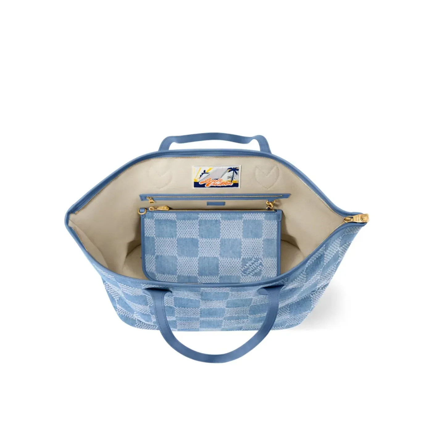 Louis Vuitton Nevereverfull Bag Denim Blue /