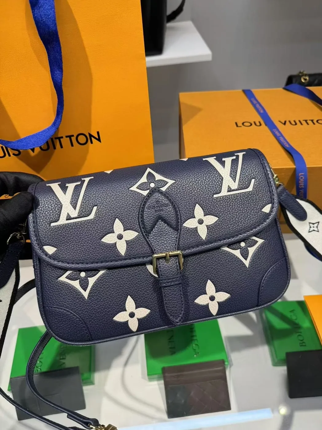 Louis Vuitton Diane Navy Blue 9.4 Inches/