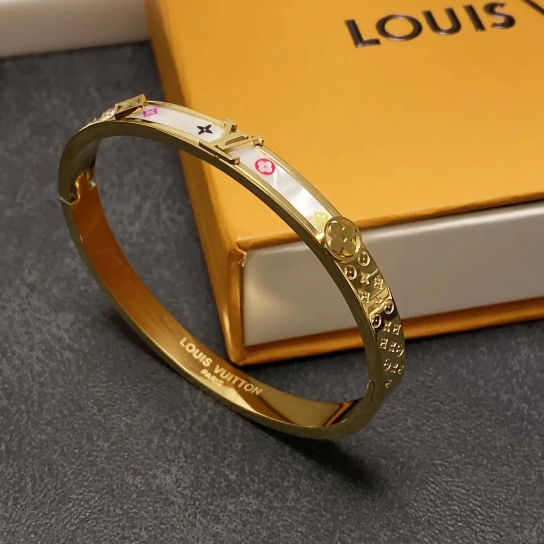 Louis Vuitton Pattern Bracelet Gold Louis Vuitton Pattern Bracelet Gold