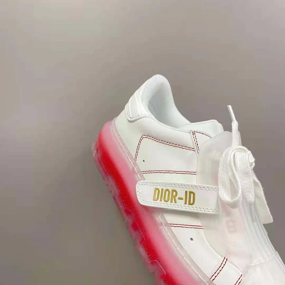 Dior Dior-Id Sneaker White Calfskin and Transparent Red Rubber for Women