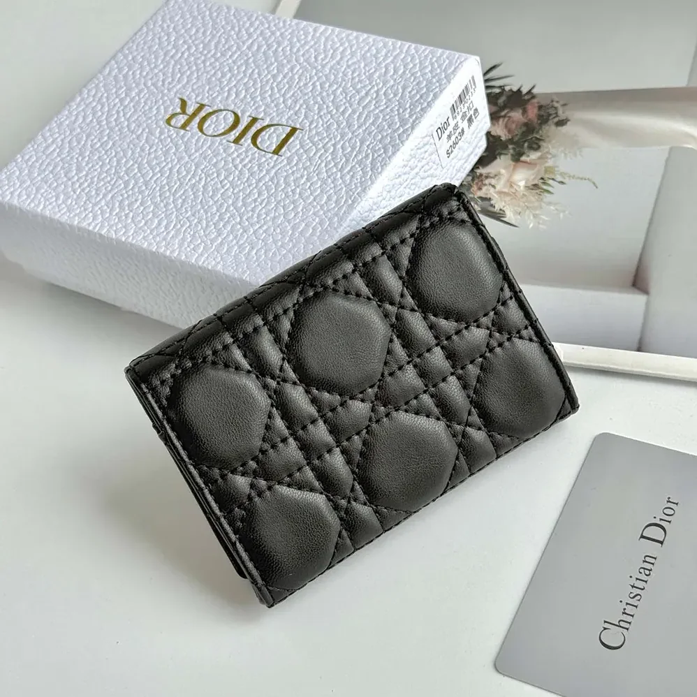Dior Lady Dior Glycine Wallet Black Cannage Lambskin for Women Dior Lady Dior Glycine Wallet Black Cannage Lambskin for Women