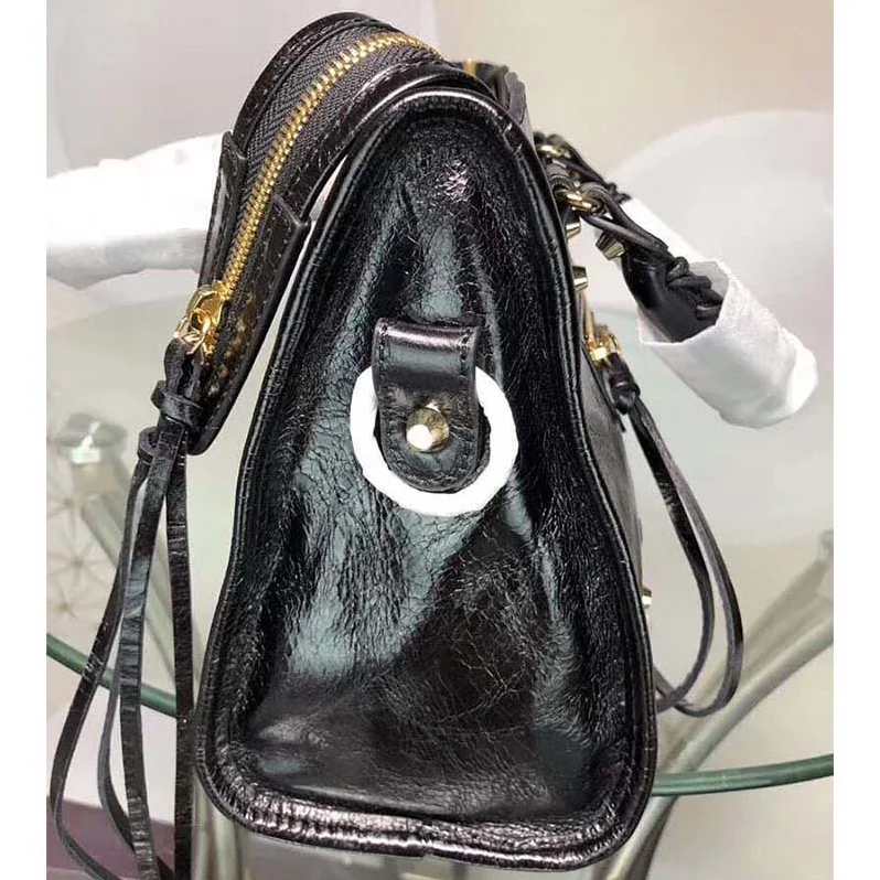 Balenciaga Lambskin Mini Bag with “Classic” Shiny Hardware for Women in Black