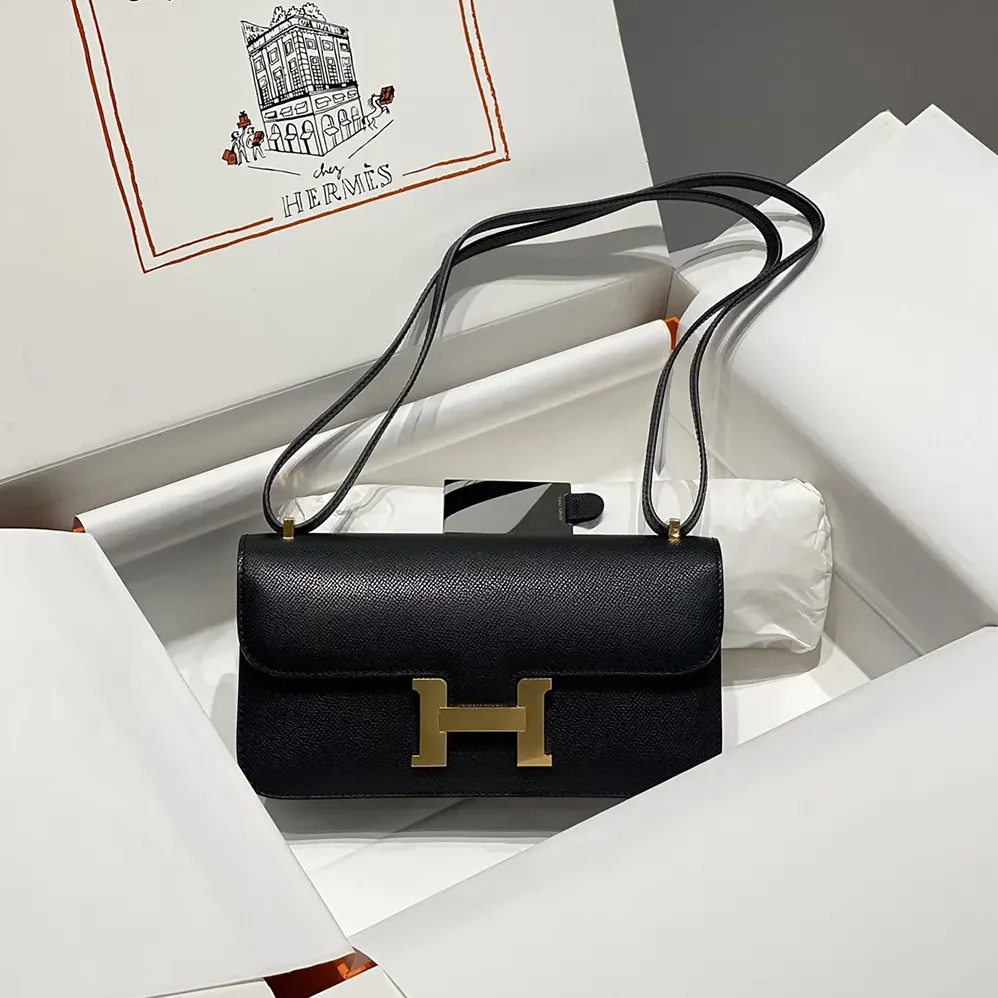 Hermes Constance Elan Epsom Gold for Women in Black